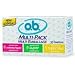 o.b. Tampons Multi-Pack, Variety Pack of 6 Regular, 9 Super, and 5 Super Plus Tampons, 20-Count Boxes (Pack of 6)