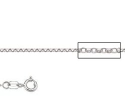 Platinum 18 Inch X 1.0 mm Rolo Chain Necklace - O Ring Clasp