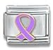 Clearly Charming Lavender Ribbon - General Cancer Awareness Italian Charm 18k Gold and Enamel by Casa D'Oro