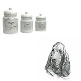 Bloodhound Canister Set, Porcelain by Rosalinde