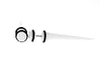 Fake Acrylic Taper - White - 16g Wire Stud - 2 Gauge - 43.75mm Length - Sold as a Pair