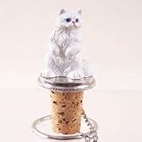 White Persian Cat Bottle Stopper