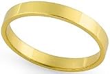 14K Gold Flat Classic-Fit Wedding Band with Polished Finish, 2.5mm Wide