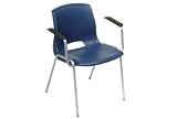 Merion Vented Stackable Chairs With Armrests - Blue. Package of 4