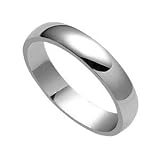 14K White Gold 4MM Comfort Fit Ring 14 KT Wedding Band
