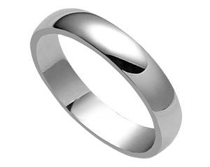 10 KT White Gold 4 MM Comfort Fit 10K Wedding Band Ring