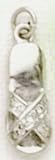14kt White Gold Flip- Flop Charm with Diamond Accent - DS1136