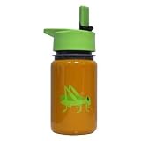 EcoVesselStainlessSteelKids'BottlewithStrawTop-13oz-Orangew/Grasshopper-13oz-Bottle
