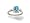 14K White Gold Genuine Emerald-cut Blue Topaz and Diamond Ring - Size 4