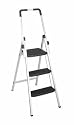 Cosco 11-630ABL1 Magic Fold Three-Step Aluminum Step Stool, Silver