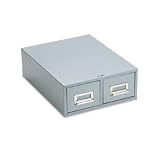 Buddy Products 1635-1 Buddy Products Double Drawer Steel 3 x 5 Card Cabinet, 16D, 3000-Card Cap, Gray
