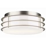 Forecast F8489-62 Hollywood Hills - Three Light Flush Mount, Metallic Silver Finish with Etched White Opal Glass