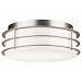 Forecast F8489-62 Hollywood Hills - Three Light Flush Mount, Metallic Silver Finish with Etched White Opal Glass