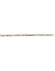 4mm 14k Tri Color Figaro ID Bracelet 5.5"