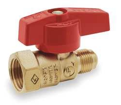 Industrial Grade 1WME7 Ball Valve, 1/2x3/8In, FNPT x Flared, Brass