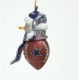 SC Sports Dallas Cowboys Striped Acrylic Football Snowman - Dallas Cowboys Set of 6