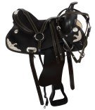 Western Black Leather Show Saddle Tack 15 16 17
