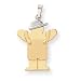 14k Two-Tone Large Boy with Hat on Left Engraveable Charm - JewelryWeb