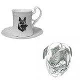 Bull Mastiff Cup and Saucer, Porcelain by Rosalinde