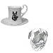 Bull Mastiff Cup and Saucer, Porcelain by Rosalinde