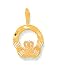14kt Gold Diamond Cut Irish Celtic Claddagh Pendant