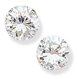 6MM Clear CZ stud Sterling Silver Earrings