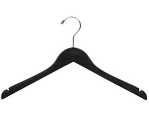 Wooden Top Hangers Black Box of 25