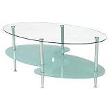 38 Inch Wave Dual Oval Coffee Table (Clear) (18