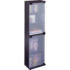 Atlantic 3843-5388 Oskar Wood CD/DVD Media Cabinet with Frosted Glass Doors