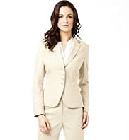 Linen Blend Single Breasted 4 Button Jacket