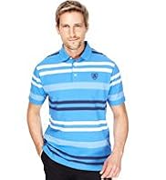 Blue Harbour Pure Cotton Double Striped Polo Shirt