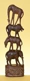 Giraffe Lion Zebra Elephant Jungle Stack Statue