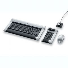 Logitech DiNovo Cordless Desktop for Laptops, Keyboard & Mouse inc Portable MediaPad - Black & Silver Finish