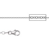Platinum 18 Inch X 1.0 mm Cable Chain Necklace
