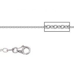 Platinum 18 Inch X 1.0 mm Cable Chain Necklace