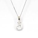 The Olivia Collection Presents a 9ct White Gold Cubic Zirconia Pear Shaped Pendant on a 18" Chain