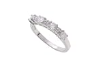 SilverBin Sterling Silver Anniversary Style Clear Stone CZ Ring