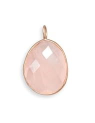 14 Karat Gold Plated Rose Quartz Pendant