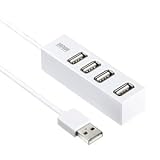 【サンワサプライ】底面、両側面に磁石付きのバスパワー4ポートUSB2.0ハブ(ホワイト・ケーブル2m） USB-HUB254W