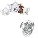 Bull Mastiff Tea Set, Porcelain by Rosalinde