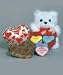 Gourmet Food : Heart Shaped Tin filled with 6 heart shaped cookies held snugly by a large 11 inch white Teddy Bear