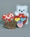 Heart Shaped Tin filled with 6 heart shaped cookies held snugly by a large 11 inch white... by Clever Cookie