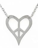 Tomas Stainless Steel Heart Peace Sign Necklace
