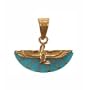 18K Egyptian Jewelry Pendants - Winged Nefertiti with Stone - Turquaise