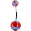 Red Blue MARRACAS Belly Button Ring