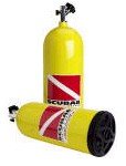 BAZOOKA (BAZSCUBA8) Marine 8 inch 4 ohm Subwoofer Scuba bottle design.