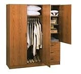 Wardrobe With 3 Doors and 3 Drawers In Oak Finish By Ameriwood Furniture