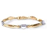 14KT Heart with Bar Link Bracelet