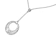 Sterling Silver Necklace - Open Teardrop with Clear CZ - 57mm Pendant Height
