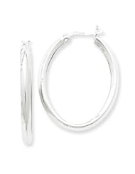 Sterling Silver Hoop Earrings QE3682"